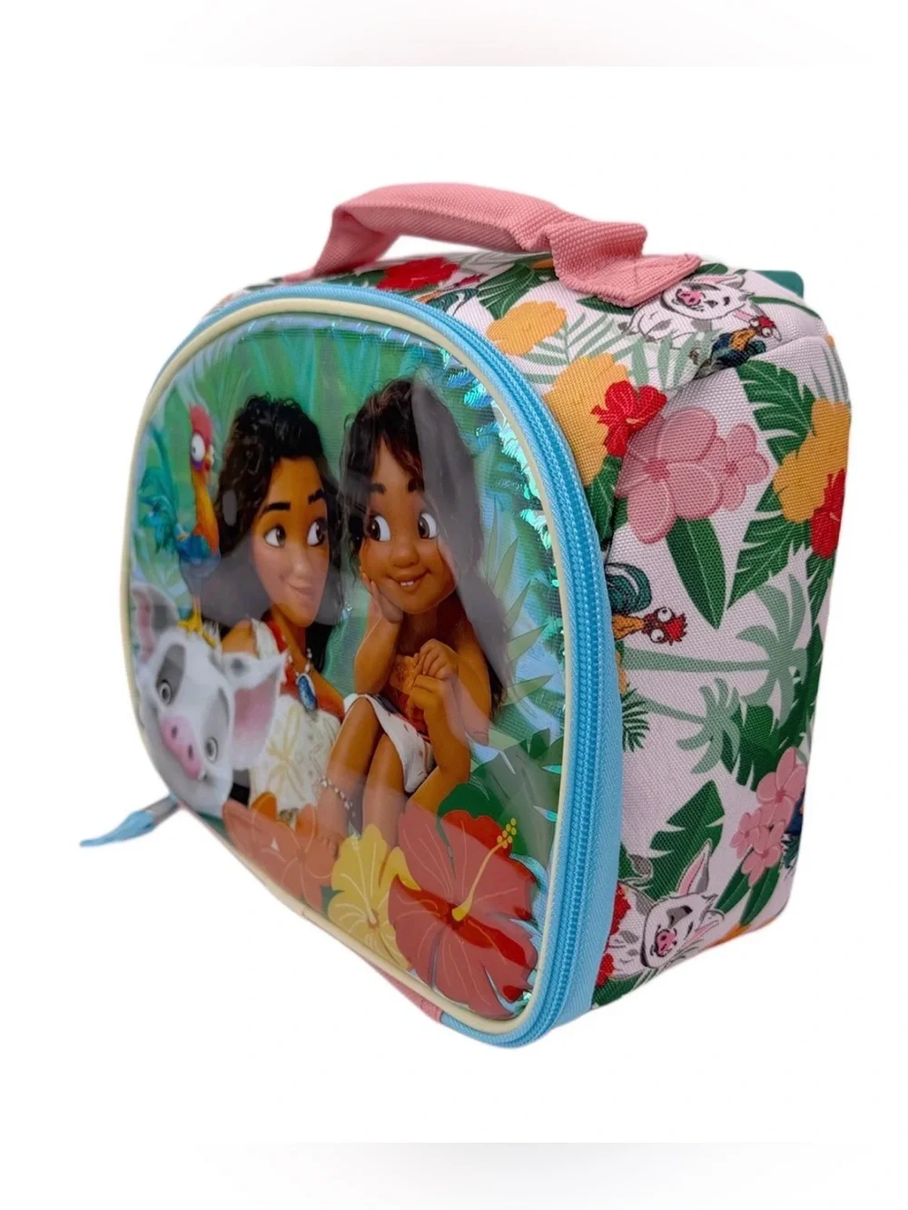 Disney Moana 2 Kids Lunch Box Insulated Tote Bag Floral Tropical Pua Hei Hei NWT